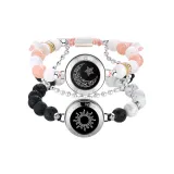 Sun and Moon Phantom Beads: Silver 1 Pair