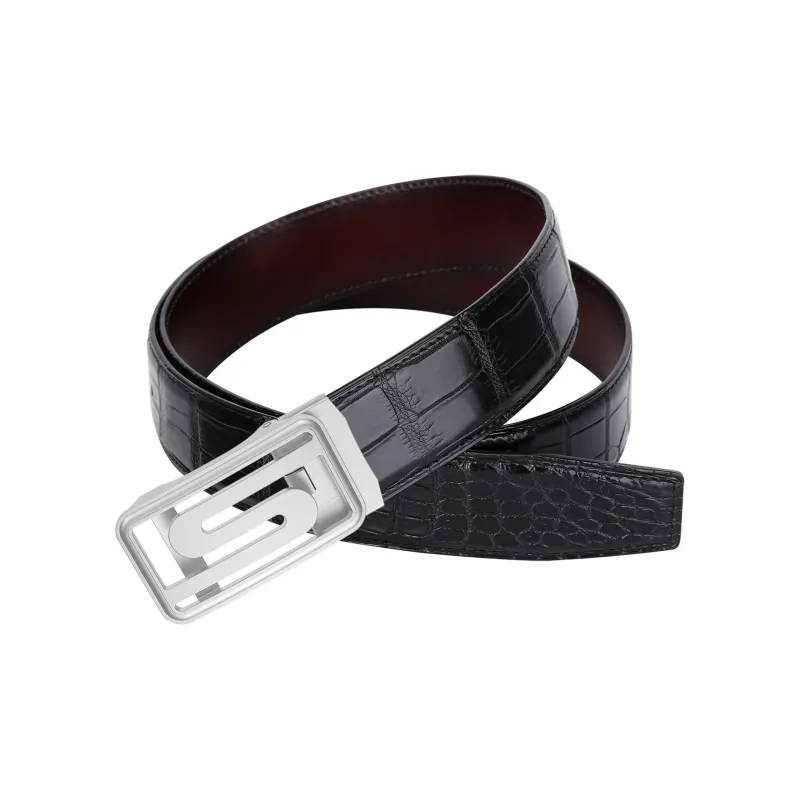 CATELLES Premium Crocodile Leather Leather Belts Men's Width  3.5cm-2