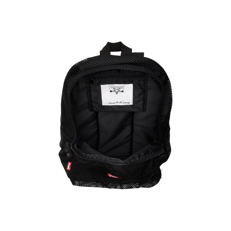 Thrasher Polyester Backpack Unisex Black Red-3