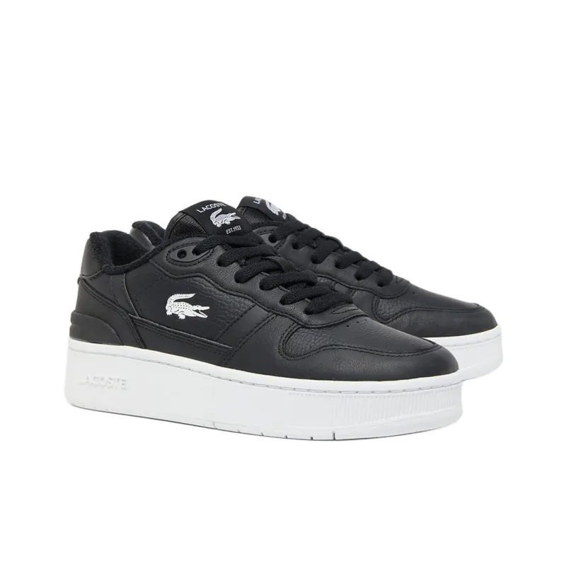 LACOSTE T-Clip Anti-Slip Wear-Resistant Low-Top Skateboard Shoes Women's Black White-2