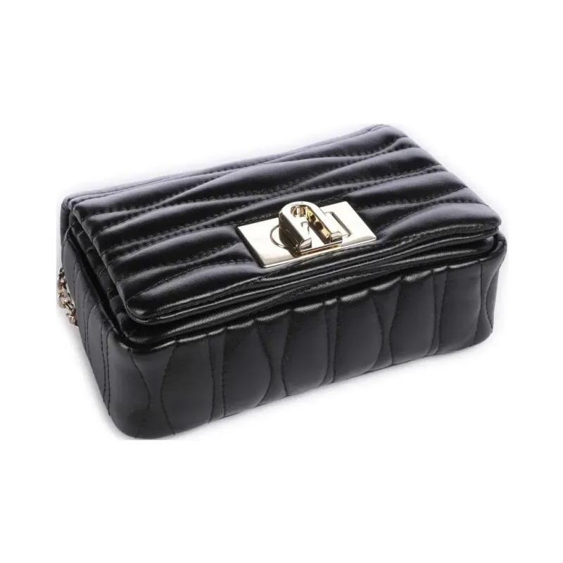 Furla 1927 Collection Fine Grain Leather Shoulder Bag, Crossbody Bag Mini Women's Black-2