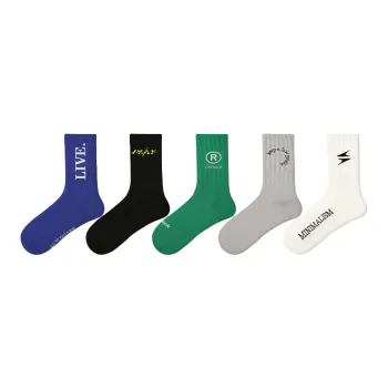 Vine Color Mid Calf Socks Unisex 5 Pack