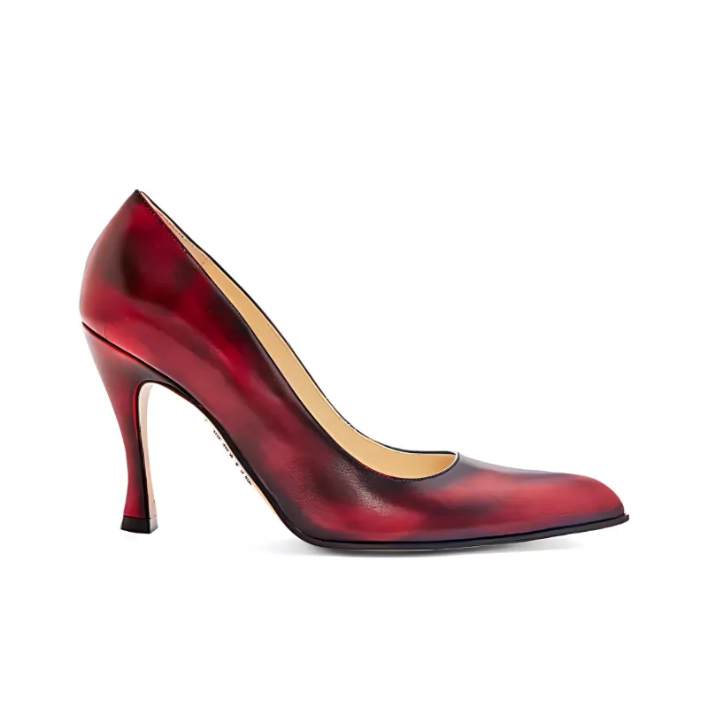 LOEWE Comic Slim Heel High Heels 9cm Women's Red Palm Flower Red-1
