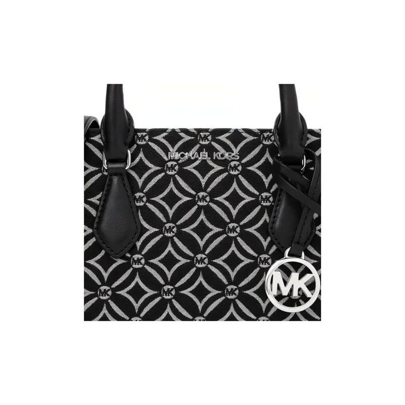 MICHAEL KORS Jacquard Fabric Shoulder Bag, Crossbody Bag, Handbag Small Size Women's Black-3
