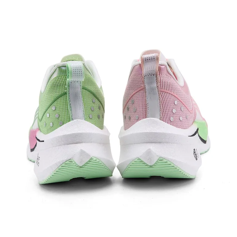 Qing Pao Cushioned Slip-Resistant Abrasion-Resistant Low-Top Popcorn Casual Running Shoes Men's Pink Green Mismatched-4