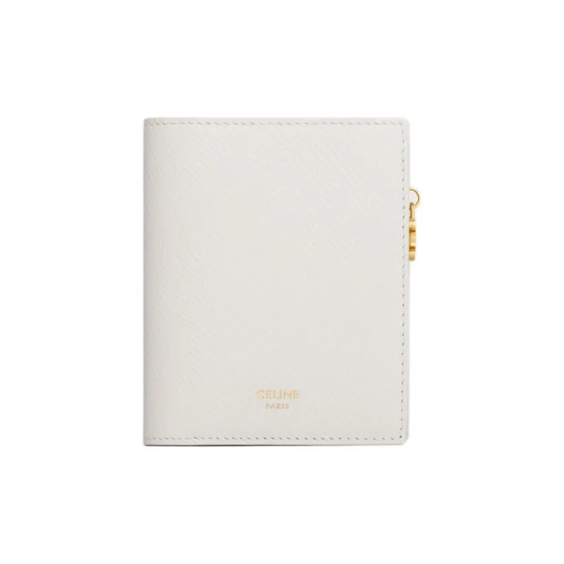 CELINE Triomphe Calfskin Wallet Women's Beige-0