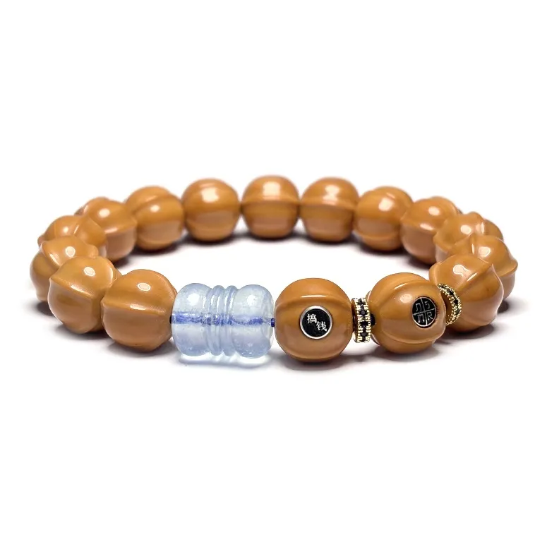 MOUNTAINS AND MANS Monkey Head Walnut New Chinese Style Wealth Rolling Good Luck Beaded Bracelet Men's-6