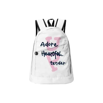 TURN UP Polyester Backpack Laptop Bag Unisex White