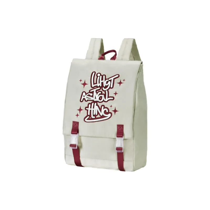 HINY Polyester Student Backpack Regular Unisex Light Gray-1