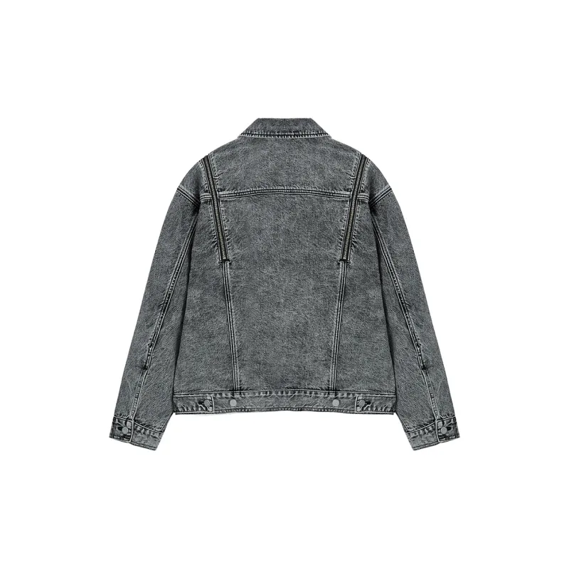 FUN Denim Jackets Women's Gray-1