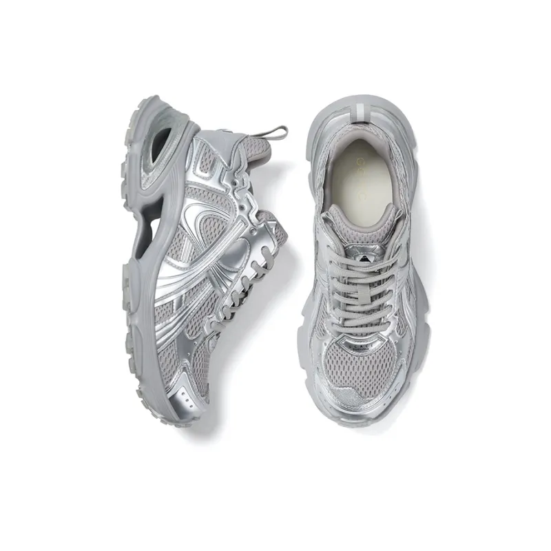 GG CC Chunky Sneakers Women's Low Top Silver/Ecru-1