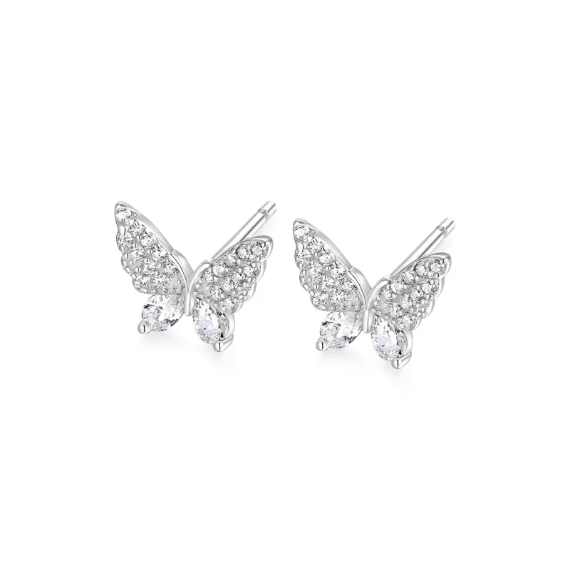 KADER 925 Sterling Silver Stud Earrings Women's Silver-1