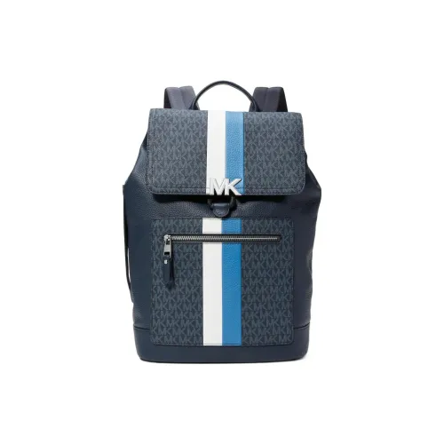 MICHAEL KORS MK Hudson Canvas With Leather Backpack Men's Dark Blue