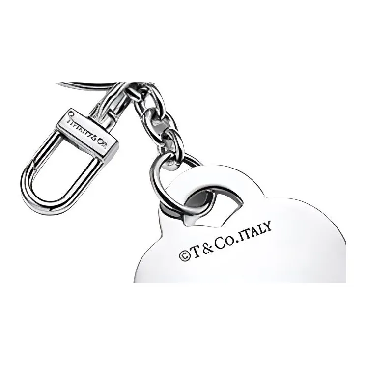 TIFFANY & CO. Leather Keychain Bag Accessory Women's Peach Pink-3
