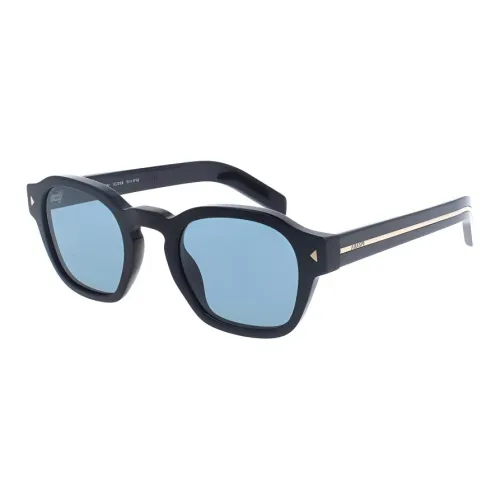 PRADA Acetate Irregular Shape Sunglasses Men's Black