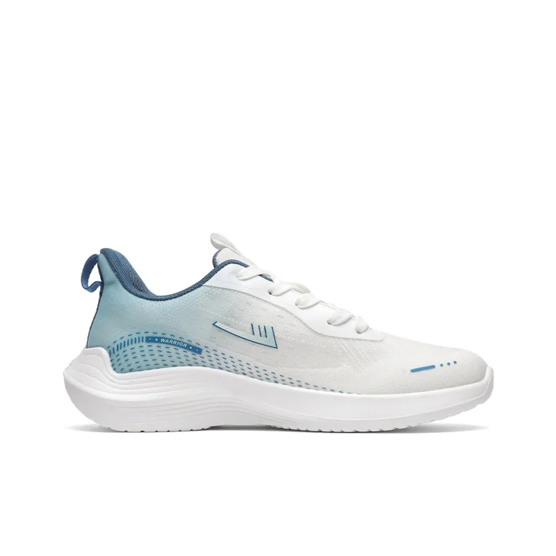 Warrior Lightweight Rebound Low Top Casual Training Long Distance Running Running Shoes Men's White Navy Blue-1