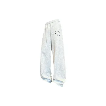 LA'T.WEEKEND Knitted Sports Pants Unisex White Heather Gray