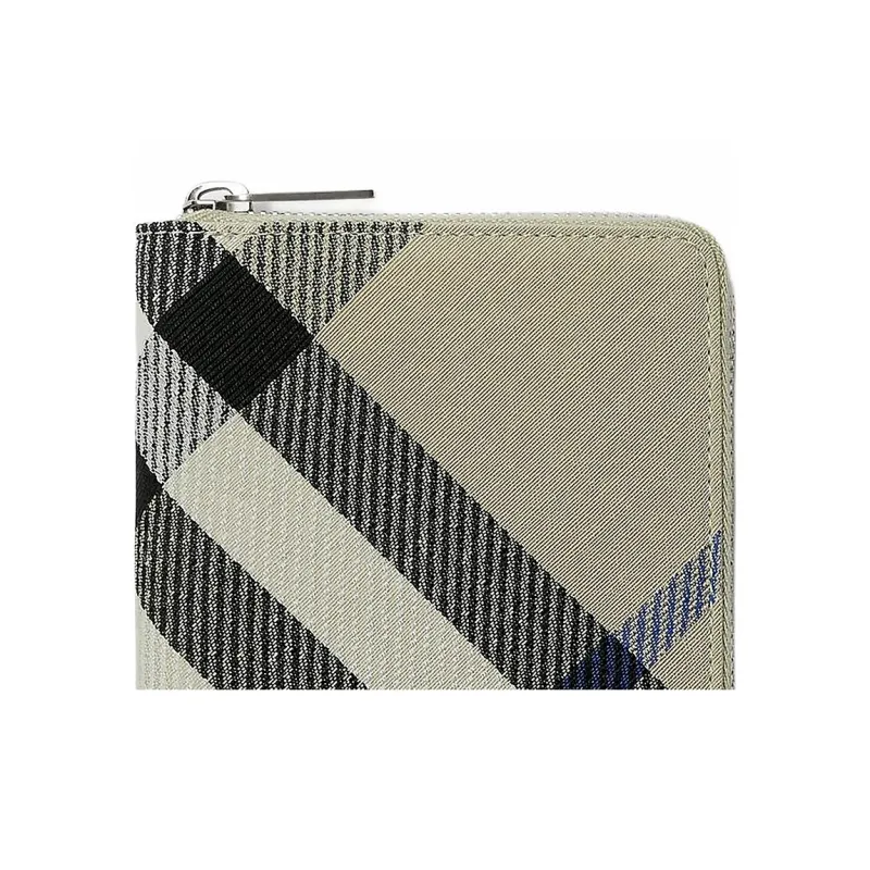 Burberry Shield Cotton Blend Wallet Medium Size Men's Moss Green-4