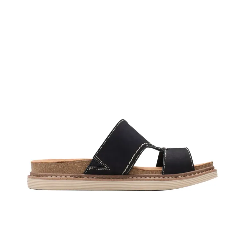 Clarks Rubber Sole Abrasion Resistant Slide Slippers Women's Black-1