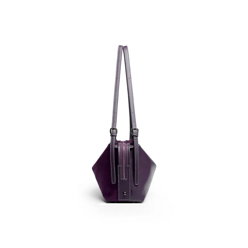 Mulinsen Polyurethane Crossbody Bag Shoulder Bag Women's Purple/Dark Green-4
