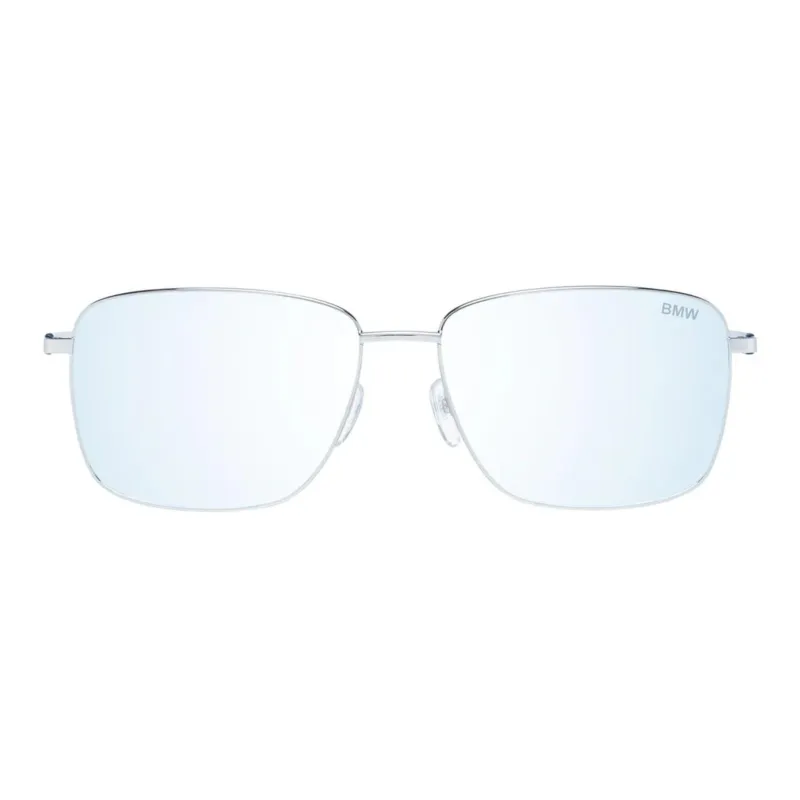 BMW Metal Square Sunglasses Men's Silver-1