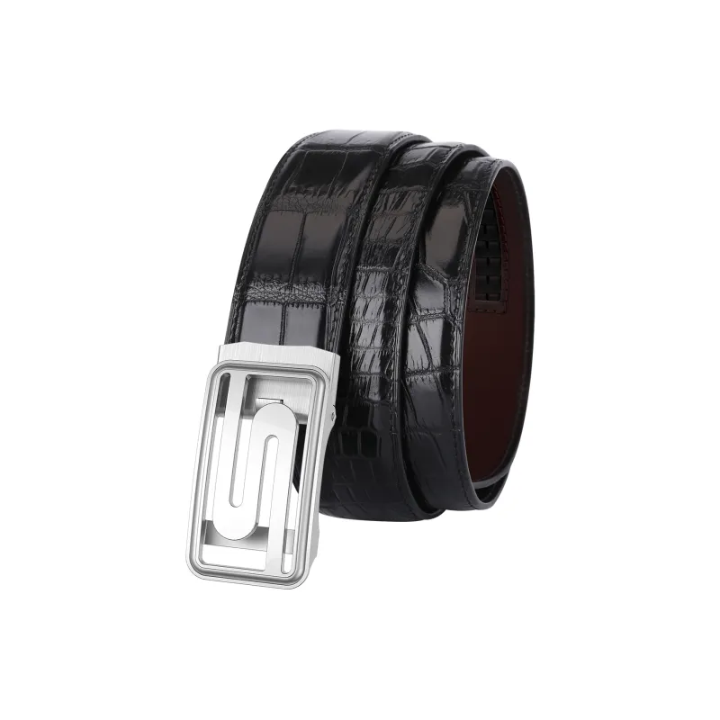 CATELLES Premium Crocodile Leather Leather Belts Men's Width  3.5cm-1