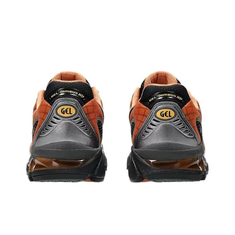 Asics GEL Nimbus 10.1 Anti Slip Wear Resistant Low Top Running Shoes Unisex Black Orange-4