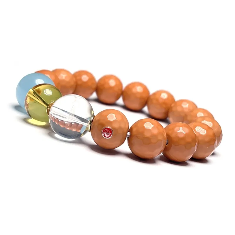 MOUNTAINS AND MANS Monkey Head Walnut New Chinese Style Wealth Rolling Good Luck Beaded Bracelet Men's-1