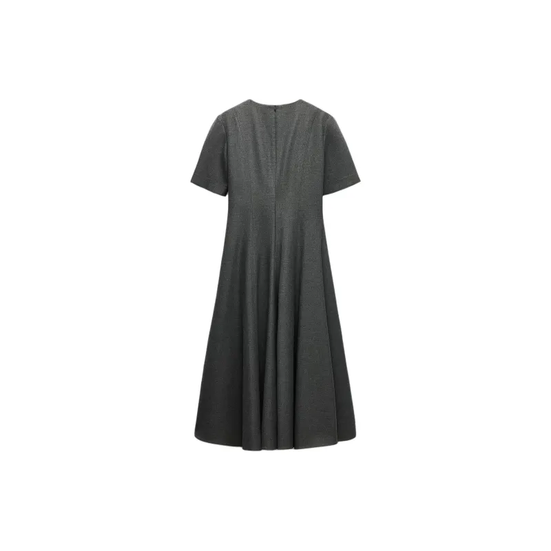 ZARA ZW Series Short Sleeved Dress Women's Coal Gray-1