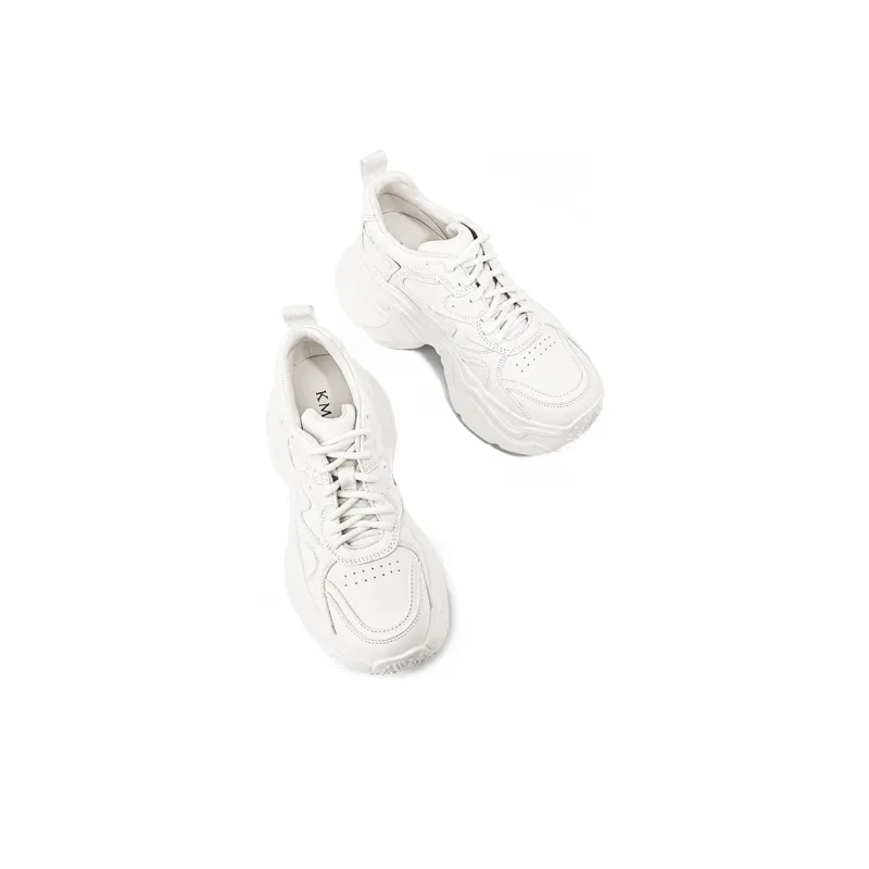KMD Height Increasing Chunky Sneakers Women's White-2