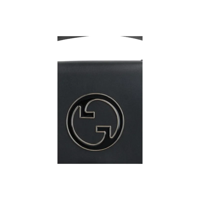 GUCCI Blondie Calfskin One Shoulder Handbags Medium Size Women's Black-3