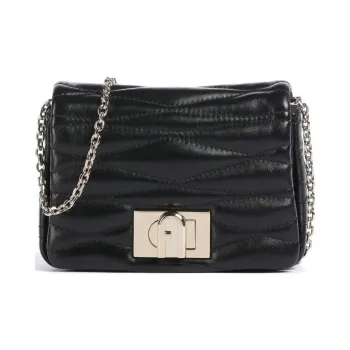 Furla 1927 Collection Fine Grain Leather Shoulder Bag, Crossbody Bag Mini Women's Black