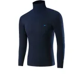 Turtleneck Unlined Clothing (Navy Blue) 100% cotton Antibacterial/Foldable Collar