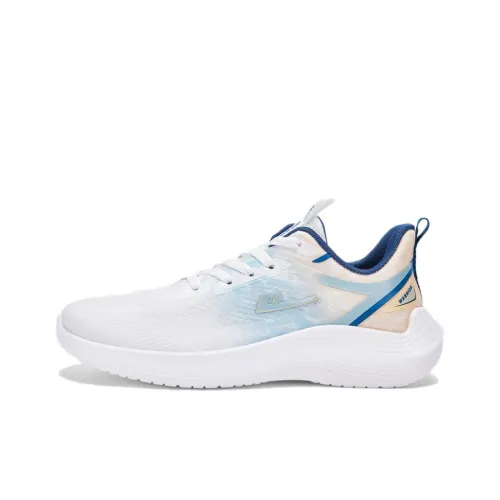 Warrior Breathable Cushioning Support Low Top Casual Running Shoes Men's White Blue Yellow
