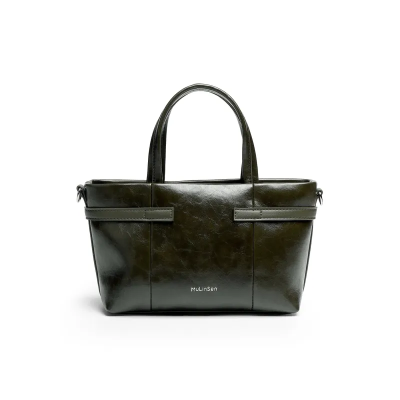 Mulinsen Polyurethane Shoulder Bag Crossbody Bag Handbag Women's Dark Green-5