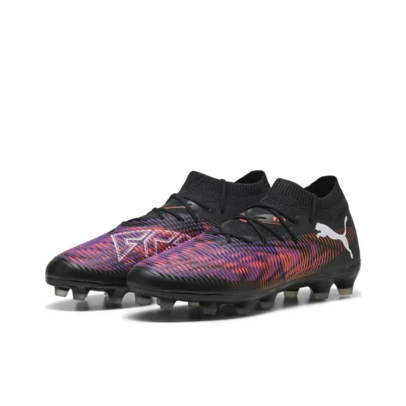 PUMA FUTURE 8 Slip Resistant And Breathable Soccer Shoes Unisex Black Purple-2