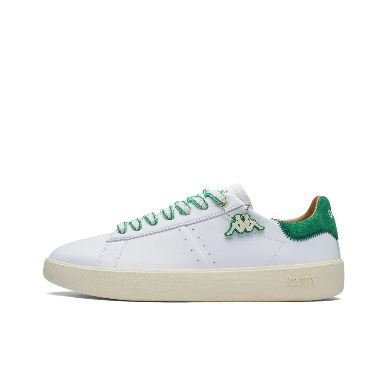 Kappa Back to Back Anti Slip Wear Resistant Low Top Skateboard Shoes Women's Classic White Grass Green-0
