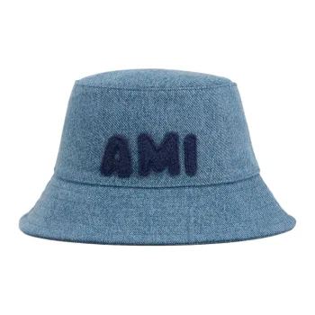 AMIPARIS Paris Logo Patch Denim Bucket Hat