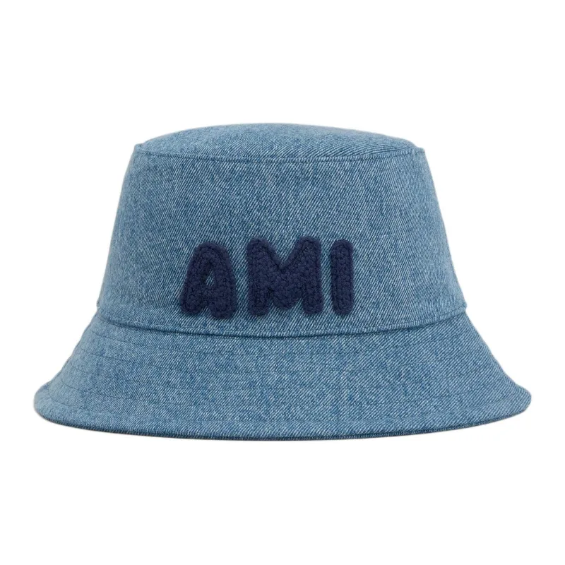 AMIPARIS Paris Logo Patch Denim Bucket Hat-0