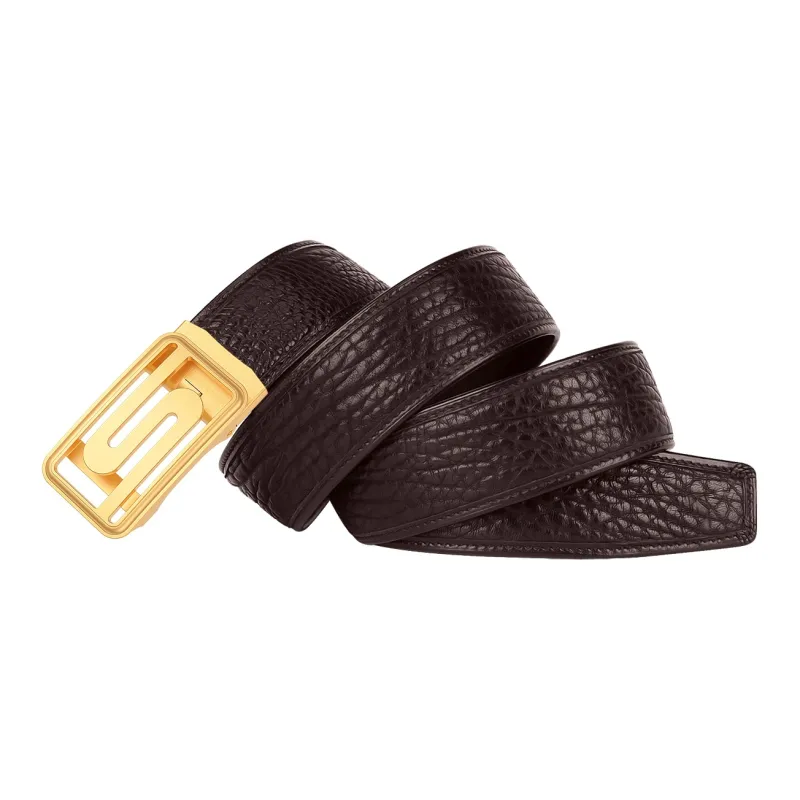 CATELLES Wild Cow Leather Textured Top Grain Cow Leather Leather Belts Men's Width  3.5cm-7