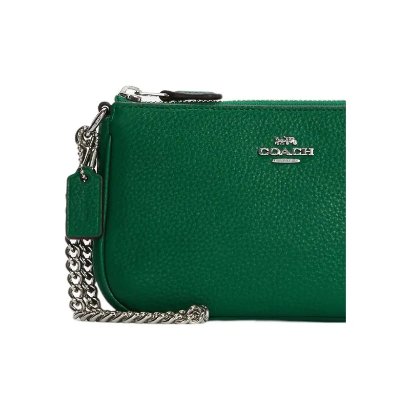 COACH Nolita Pebbled Leather Mahjong Shoulder Bag Clutch Regular Women's Solid Green-4
