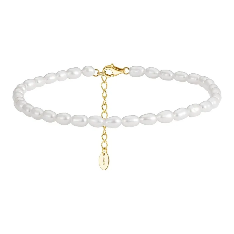 ZHENZHUAOMI Freshwater Pearl Anklets Women's-0