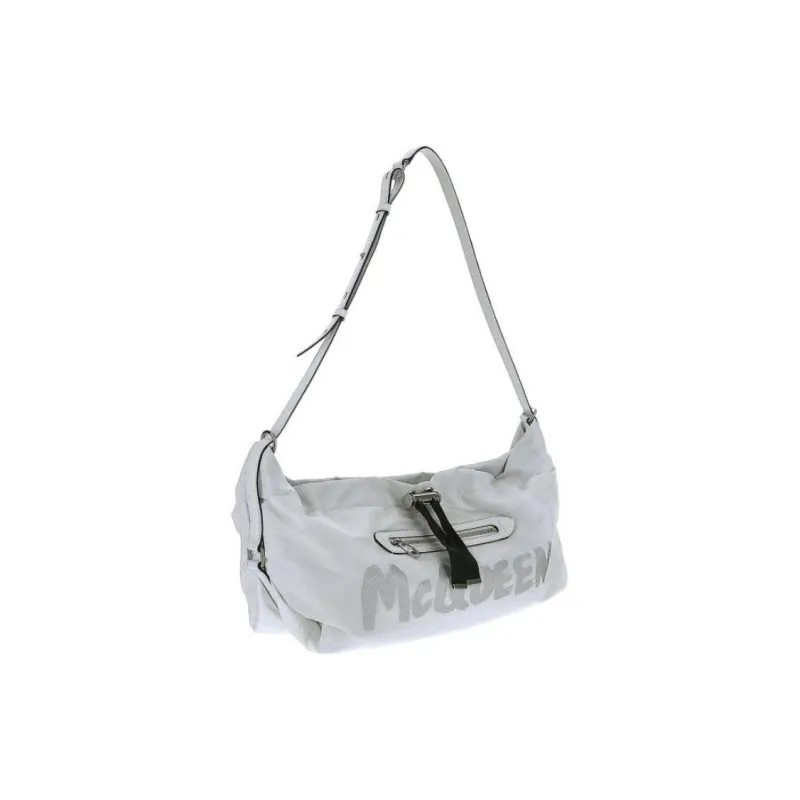 Alexander McQueen Bundle Draw Medium Shoulder Bag White/Black-1
