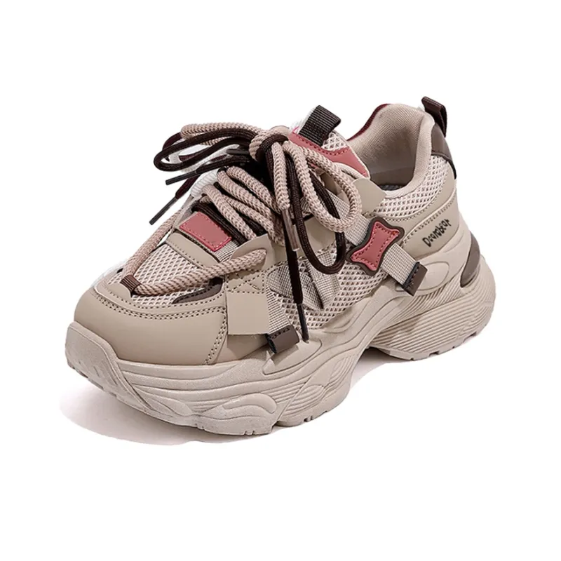Budding Bear Anti-Slip Wear-Resistant Breathable Lightweight Height Increasing Low-Top Chunky Sneakers Women's Box-13