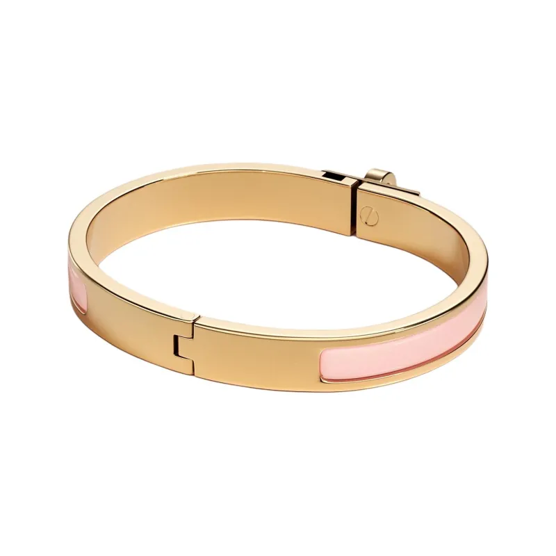 HERMES Enamel Bangles Women's Pink-1