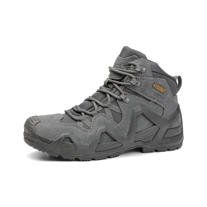 Hungo Slip Resistant Water Resistant Support Mid Top Hiking Shoes Men's Khaki-7