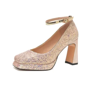 Than Than Me Chunky Heel High Heels Women's