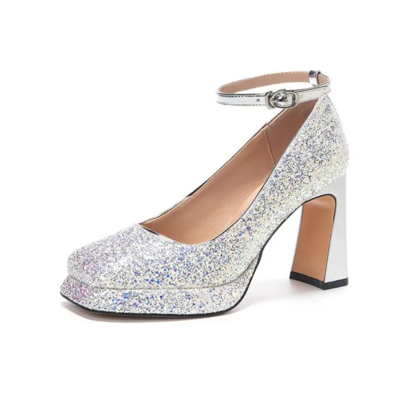 Than Than Me Chunky Heel High Heels Women's-5