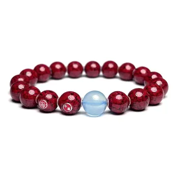 MOUNTAINS AND MANS Cinnabar New Chinese Style Good Luck Beaded Bracelet Unisex
