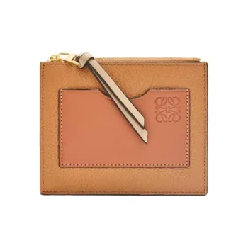 LOEWE Calfskin Card Holder Card Holder Large Size Women's Toffee & Tan